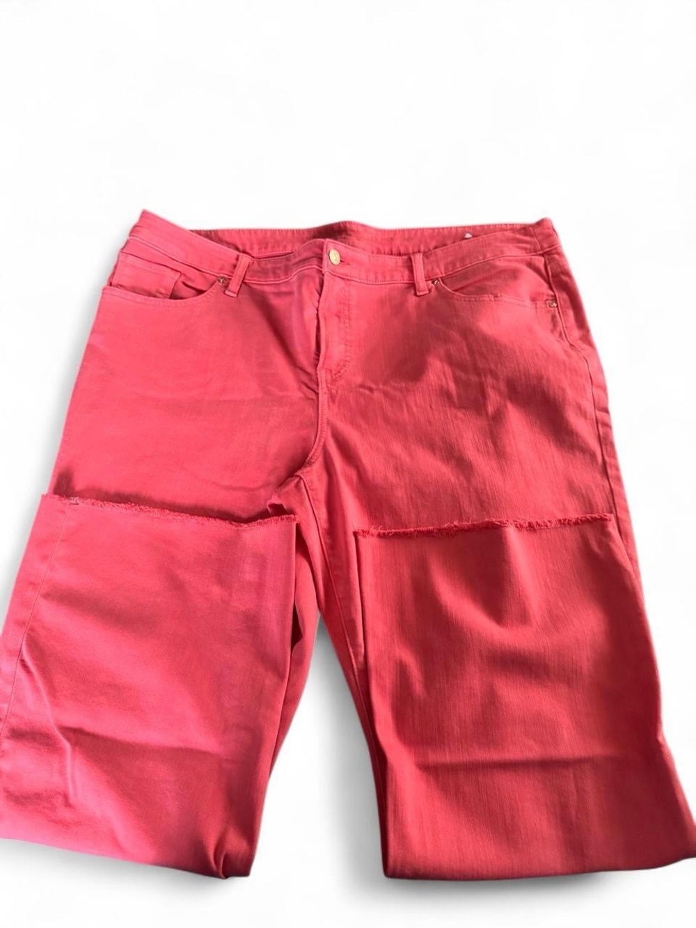 Chico's Coral Pink Cropped Distressed Jeans